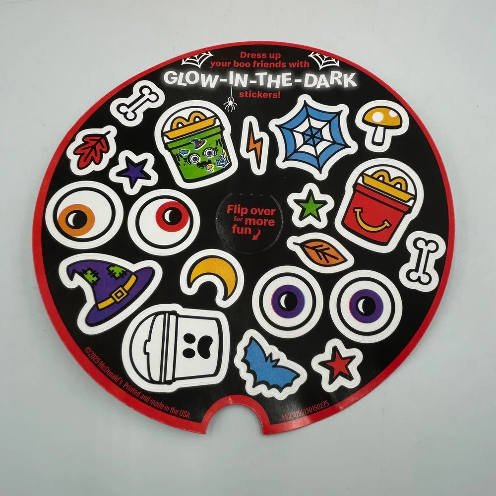 NEW! 2025 McDonald's Happy Meal BOO Bucket Orange Halloween‎ Pail with Stickers